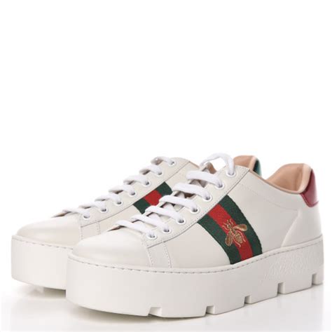 gucci white trainers|gucci white platform sneakers.